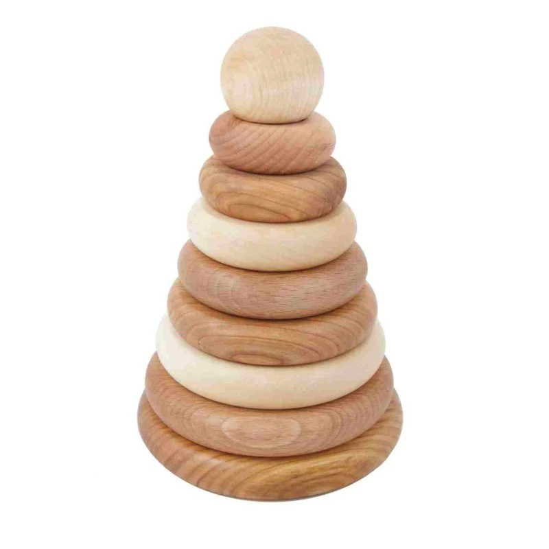 Wooden Round Pyramid, Natural