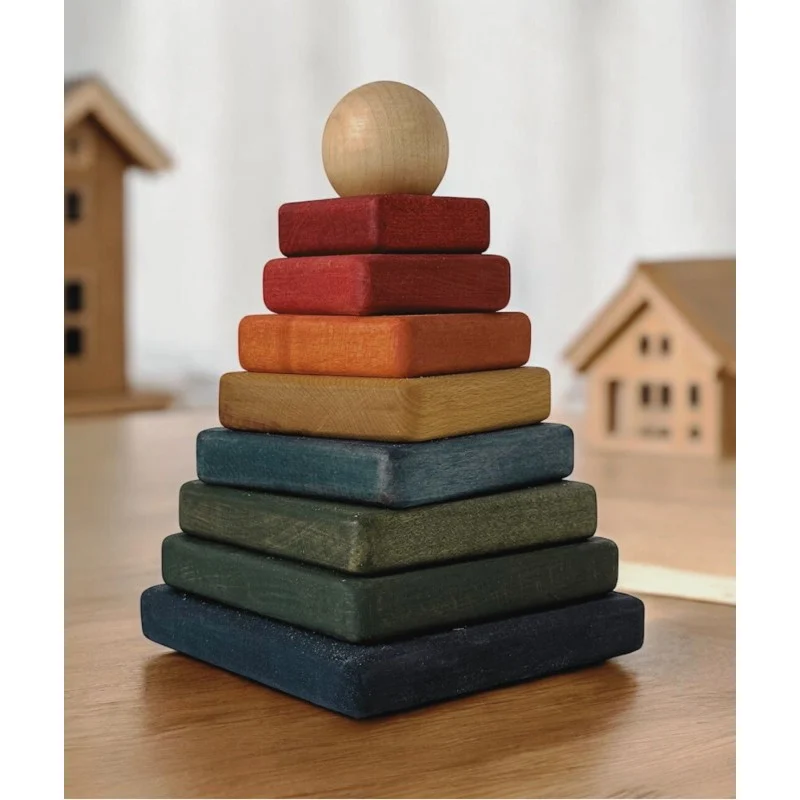 Wooden Square Pyramid, Colorful, photo 2
