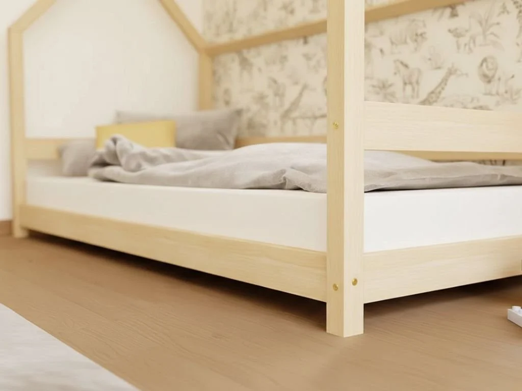 Benlemi LUCKY — House Bed with Side Roof and Front Rail, 80 cm, photo 4