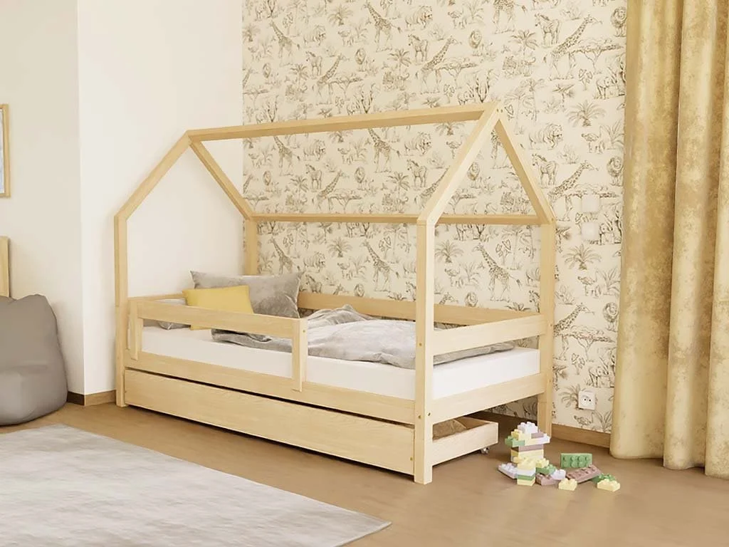 Benlemi LUCKY — House Bed with Side Roof and Front Rail, 80 cm, photo 9