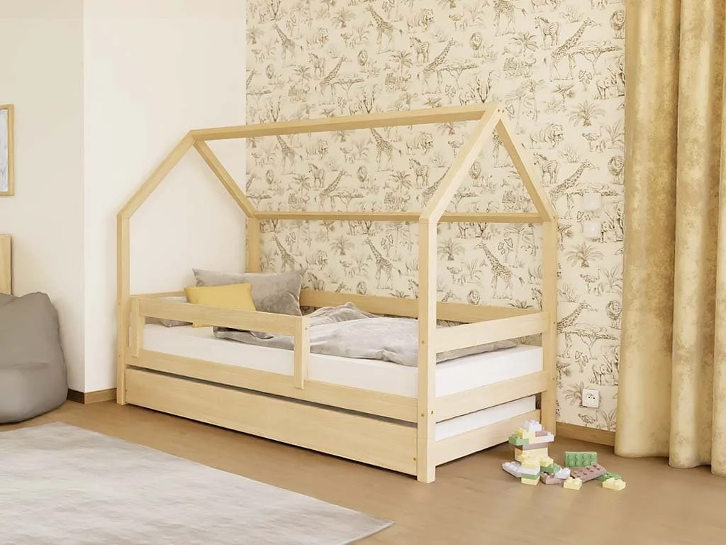 Benlemi LUCKY — House Bed with Side Roof and Front Rail, 90 cm, photo 8