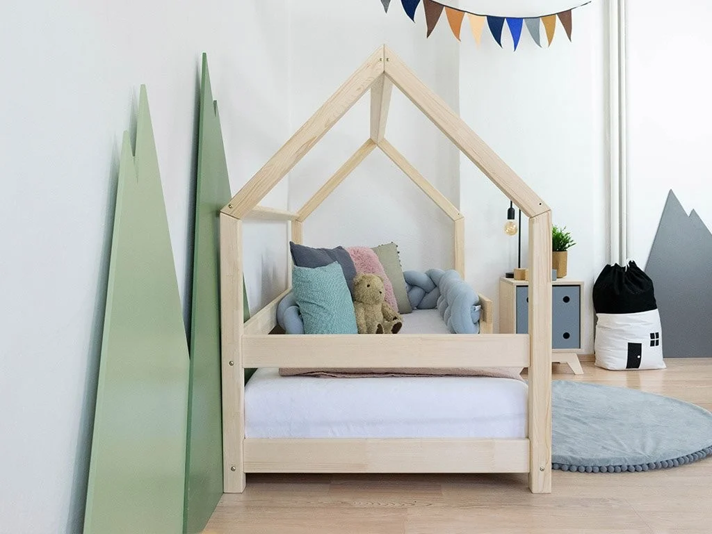 Benlemi LUCKY — House Bed with Side Roof and Front Rail, 90 cm, photo 5