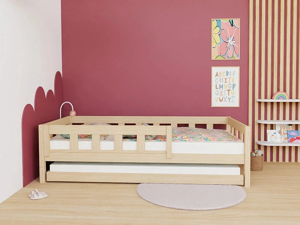 Benlemi PLOTTY — Spruce Bed with Front Safety Rail, 120–140 cm, photo 8