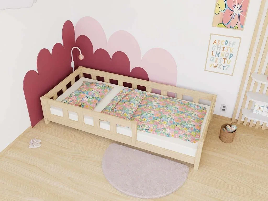 Benlemi PLOTTY — Spruce Bed with Front Safety Rail, 80 cm, photo 3