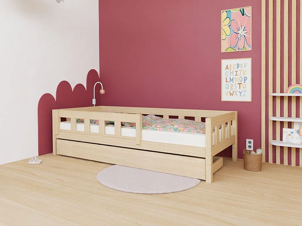 Benlemi PLOTTY — Spruce Bed with Front Safety Rail, 80 cm, photo 7