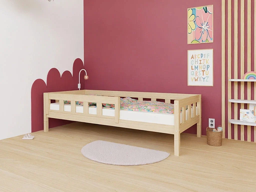Benlemi PLOTTY — Spruce Bed with Front Safety Rail, 80 cm, photo 5