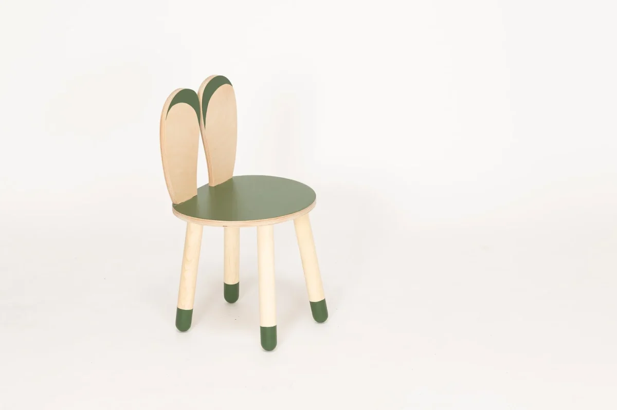 Bunny-Shaped Wooden Chair for Toddlers