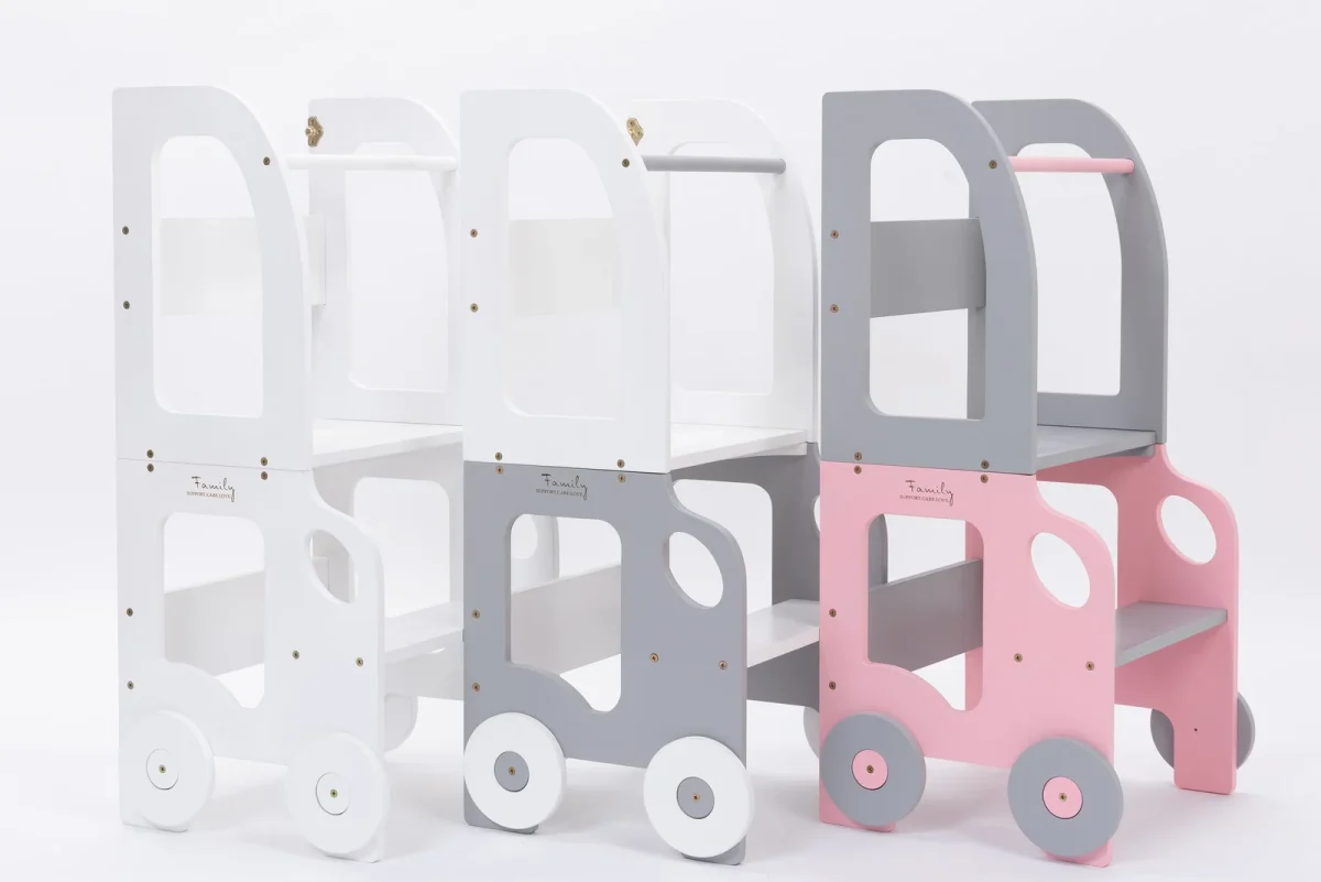 Car-Shaped Kitchen Helper Tower and Learning Table