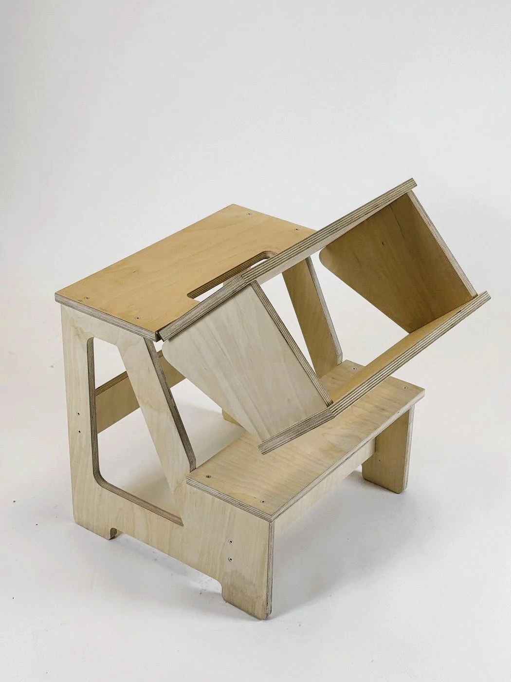 Folding Wooden Chair and Step Stool, 2 in 1, photo 2