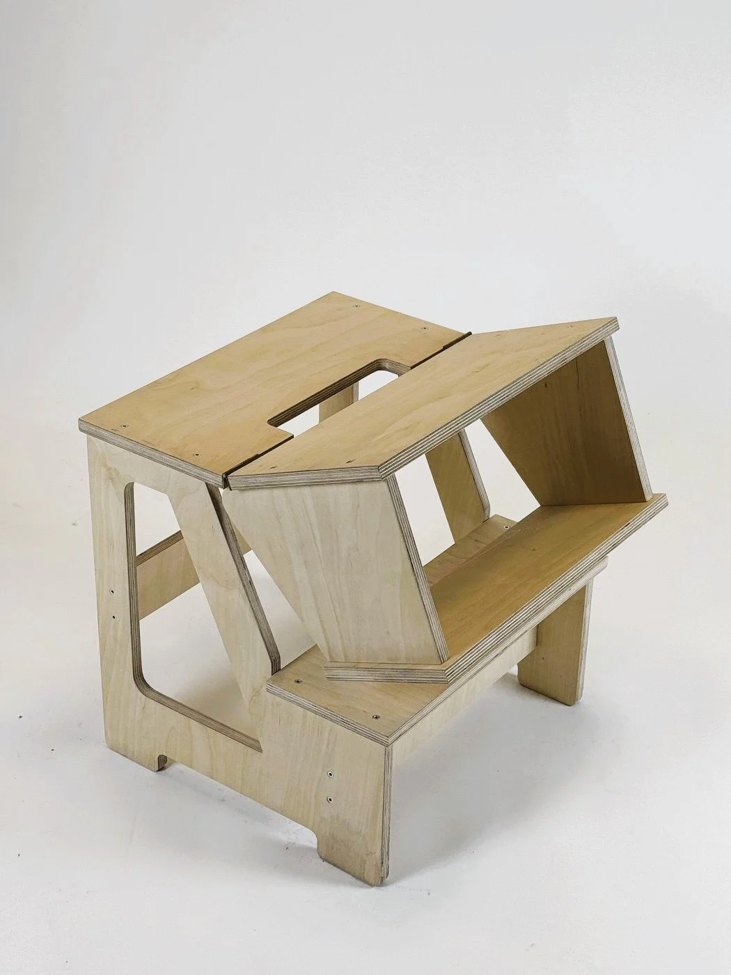 Folding Wooden Chair and Step Stool, 2 in 1