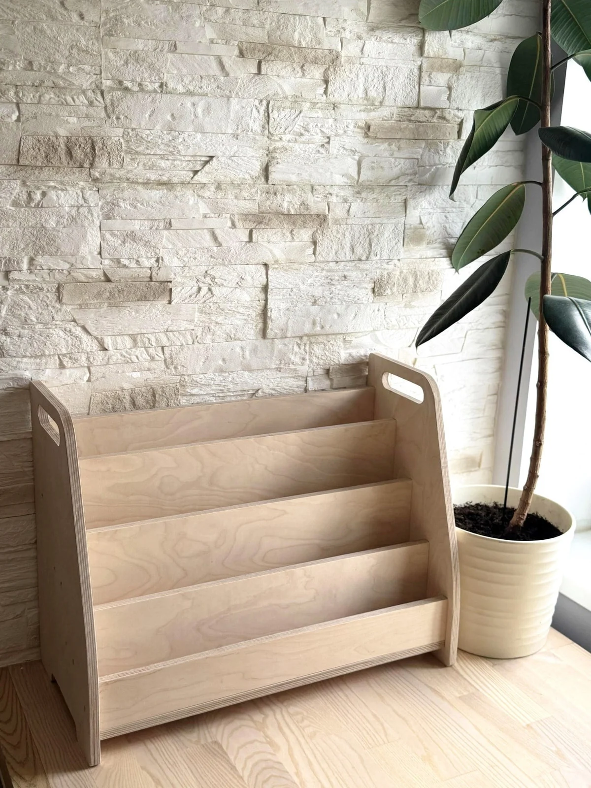 Front-Facing Montessori Book Display, 4 Tiers