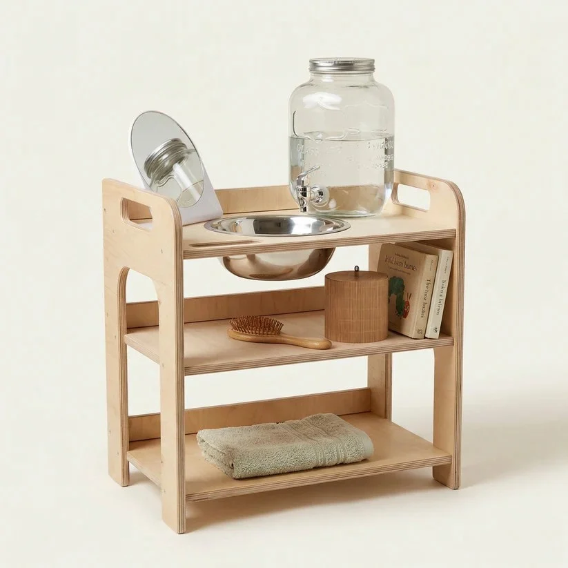 Small Montessori Wash Station with Lid