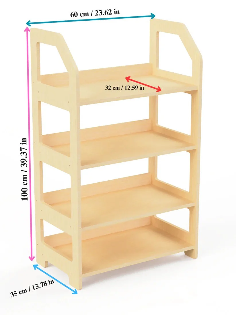 Montessori Toy Shelf with 4 Open Levels, 100 cm, photo 6