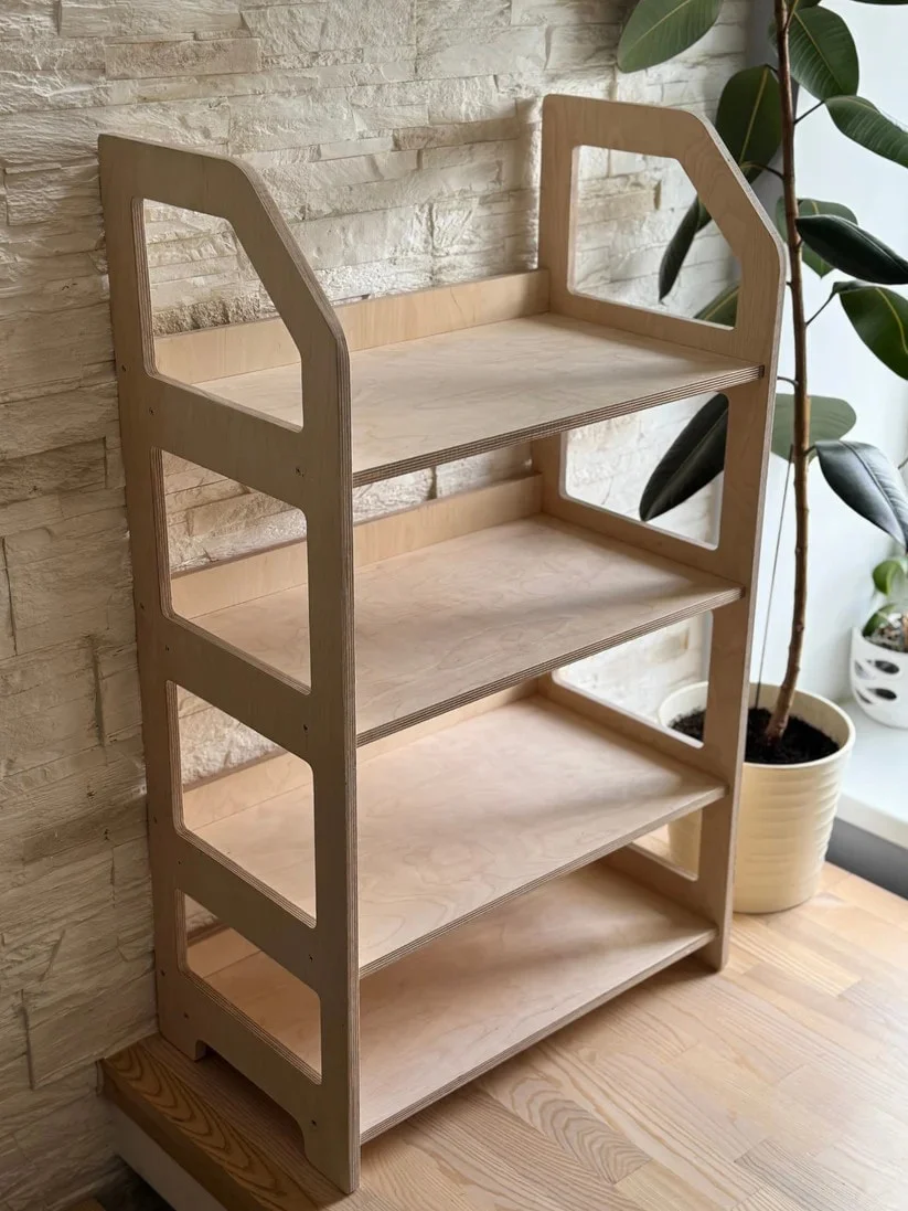 Montessori Toy Shelf with 4 Open Levels, 100 cm, photo 2