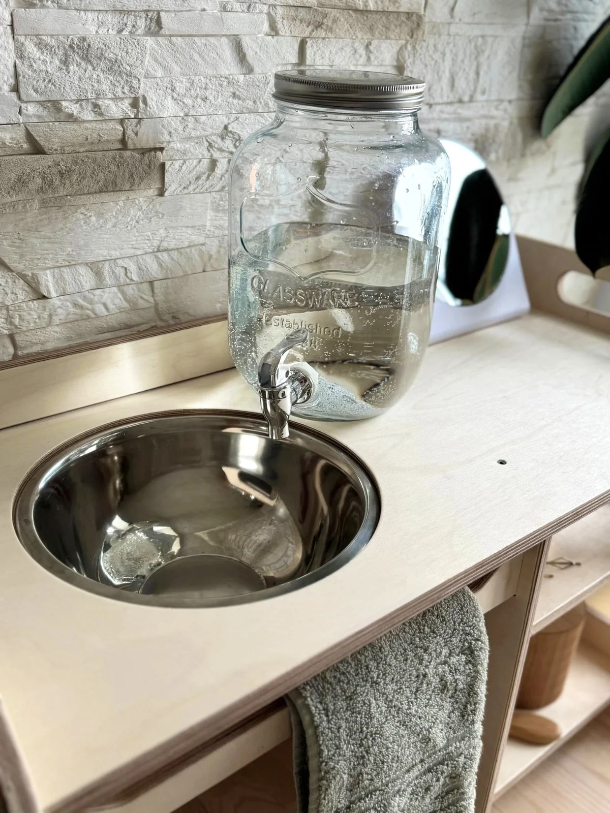 Large Montessori Wooden Washbasin with Storage, 74 cm, photo 12