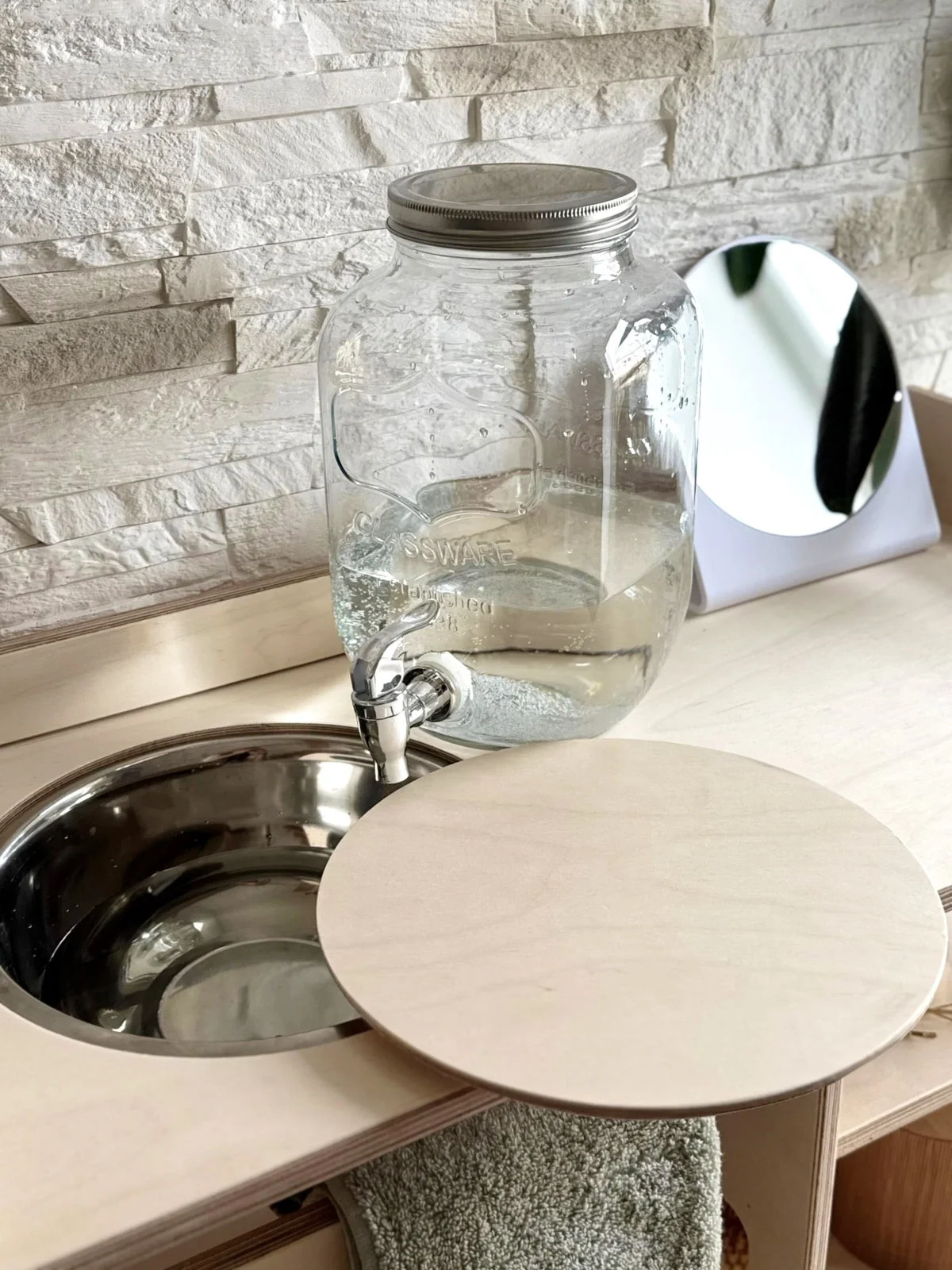 Large Montessori Wooden Washbasin with Storage, 74 cm, photo 9