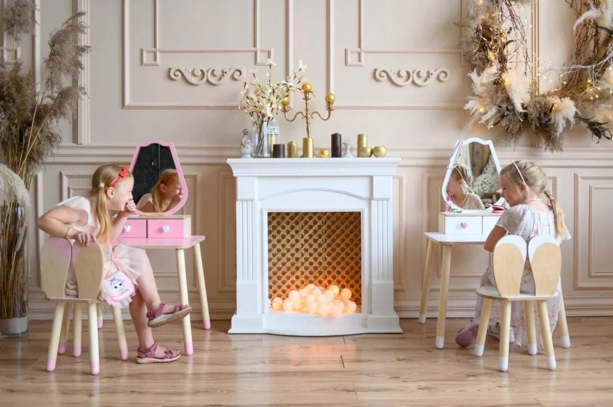 Kids’ Dressing Table and Chair with Tulip Mirror, photo 3