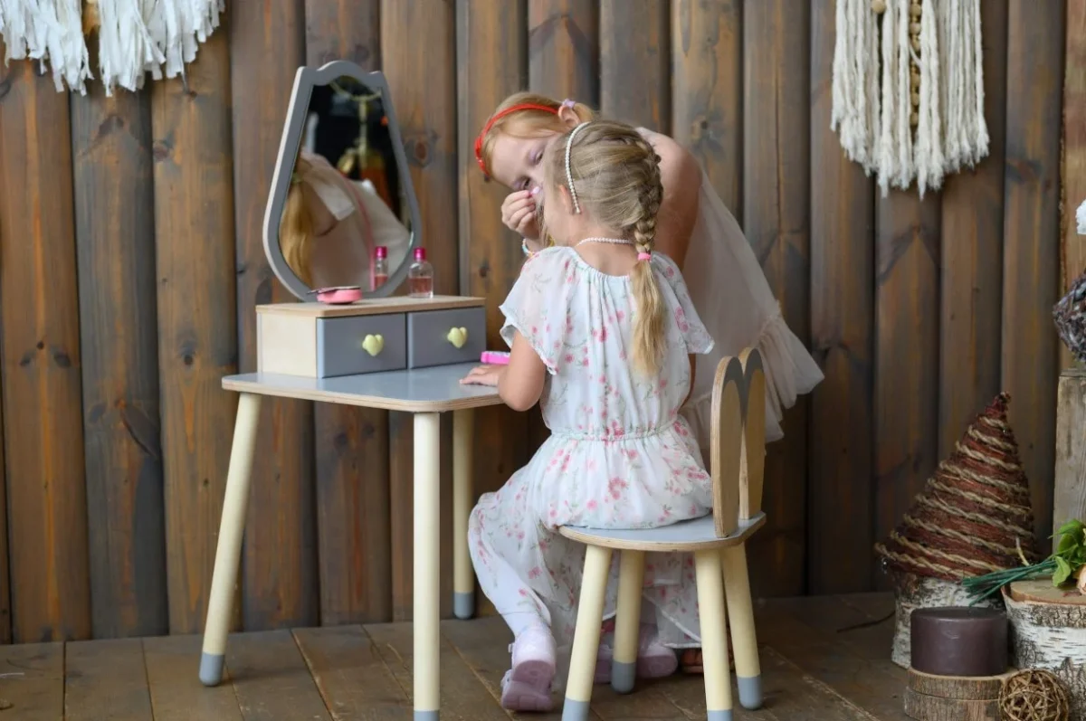 Kids’ Dressing Table and Chair with Tulip Mirror, photo 5