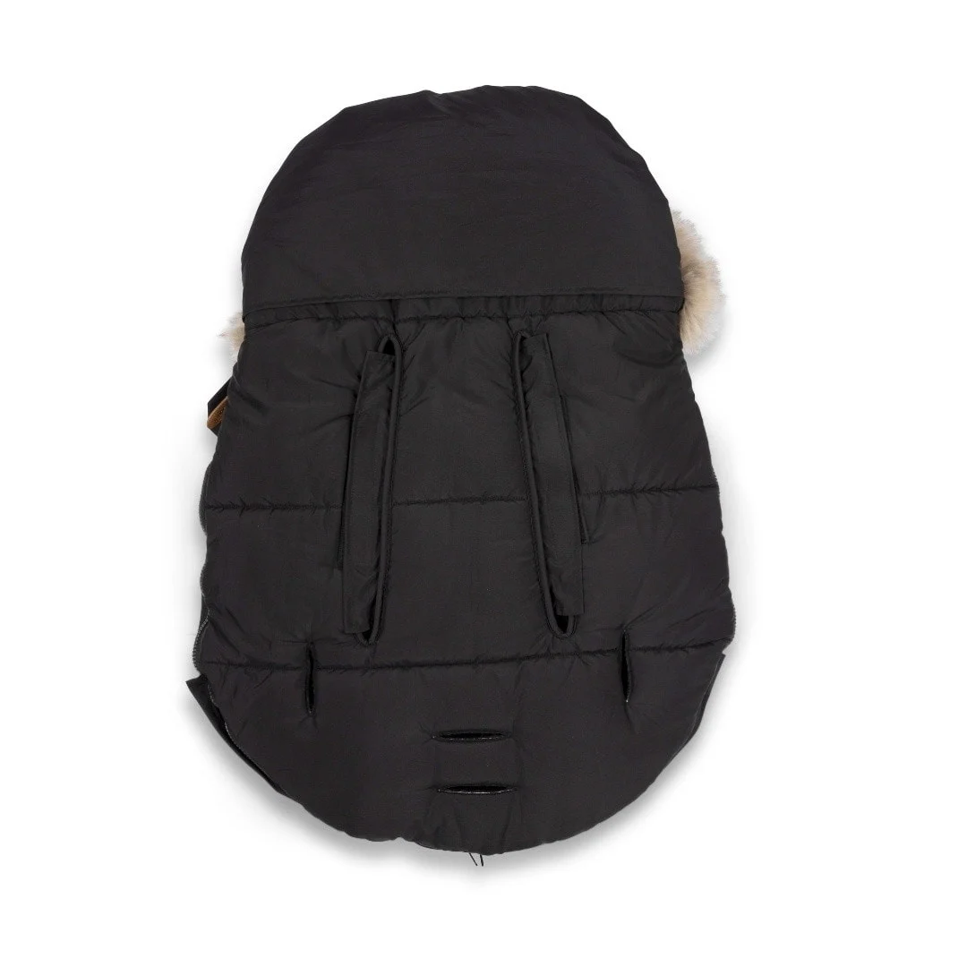 Insulated Stroller Sleeping Bag with Faux-Fur Lining, Black, photo 3